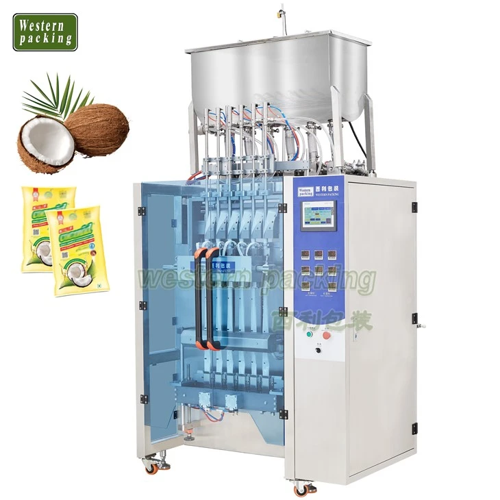 Macchina automatica per l'imballaggio di sacchetti di olio