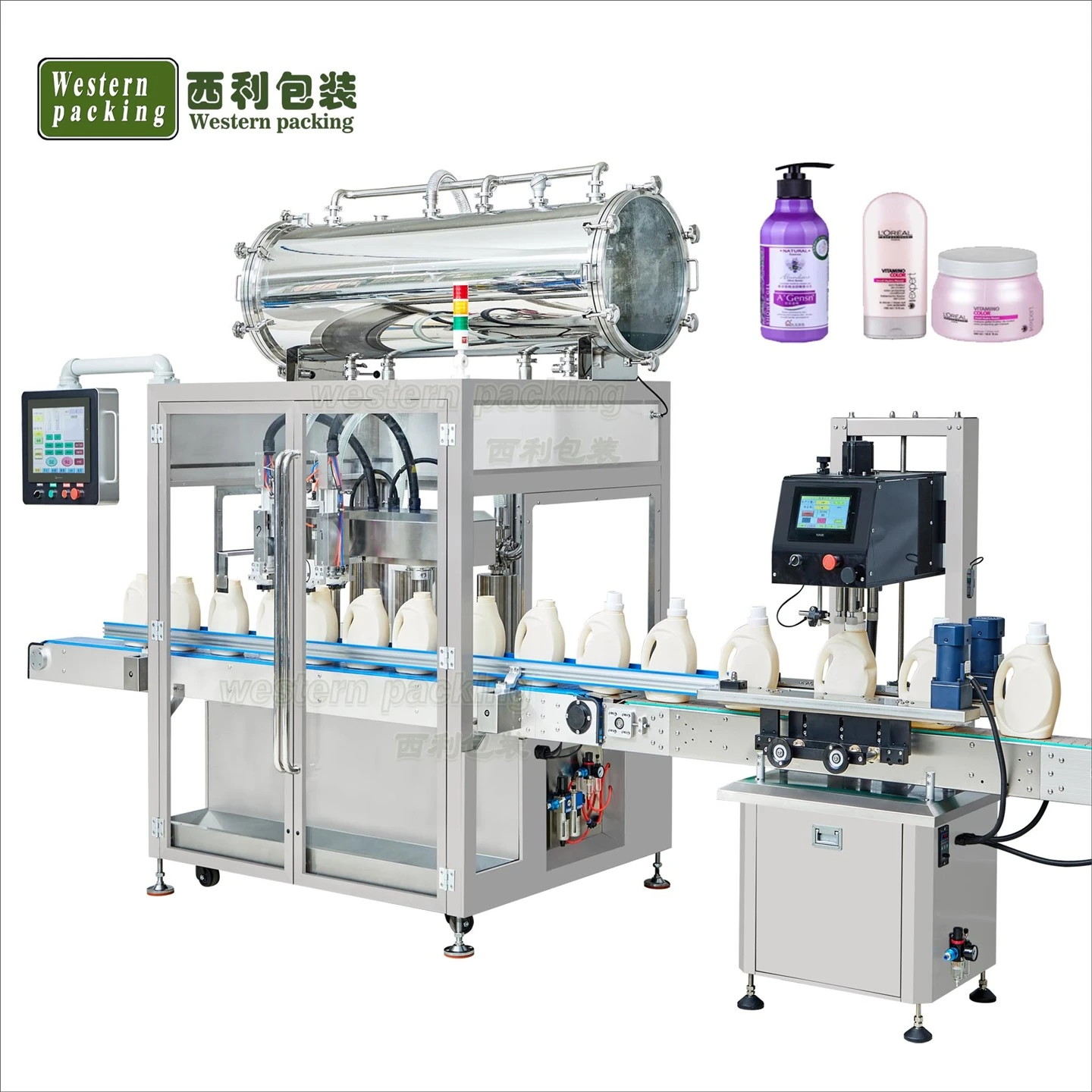 Imbottigliatrice automatica per shampoo per lozione liquida