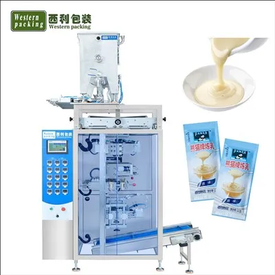 Macchina confezionatrice per bustine di salsa cosmetica multilinea