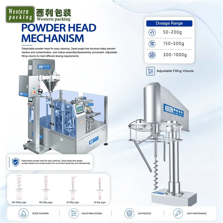 premade doypack zipper stand pouch rotary packing machine