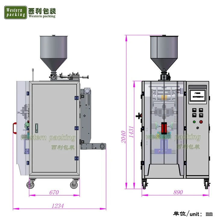pyramid shape bag liquid filling packing machine